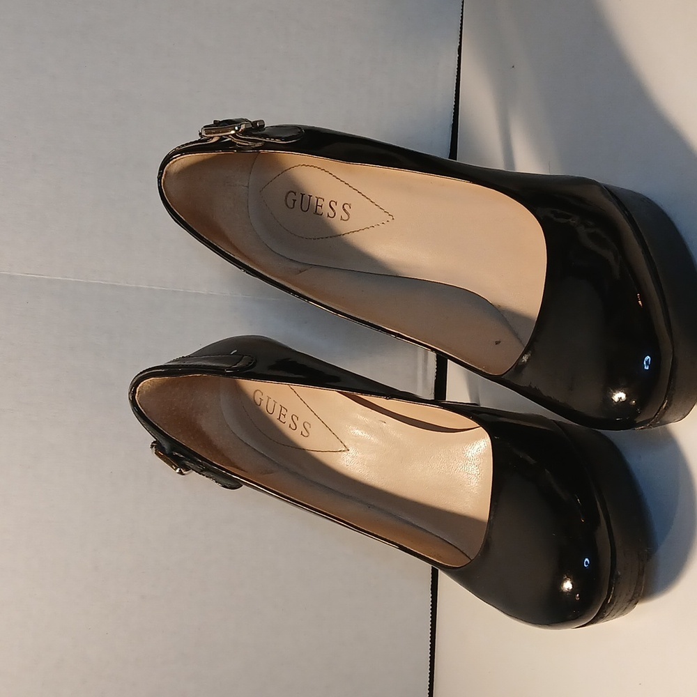 Guess Y2K Black Patent Leather 4.5" Platform Stiletto Heels 9M